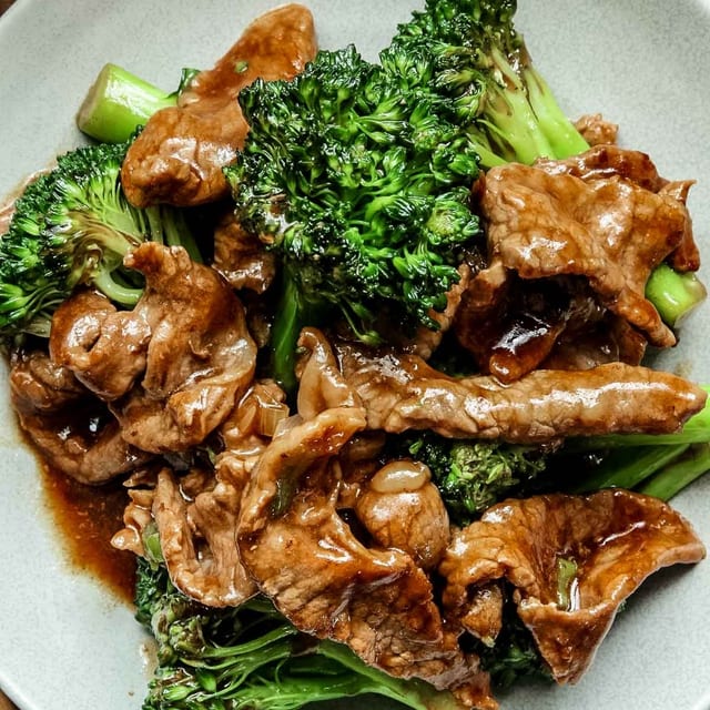 Sliced Beef with Broccoli.